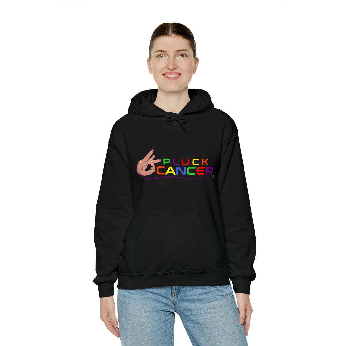 Pluck Cancer Women's Heavy Blend™ Hooded Sweatshirt - Black