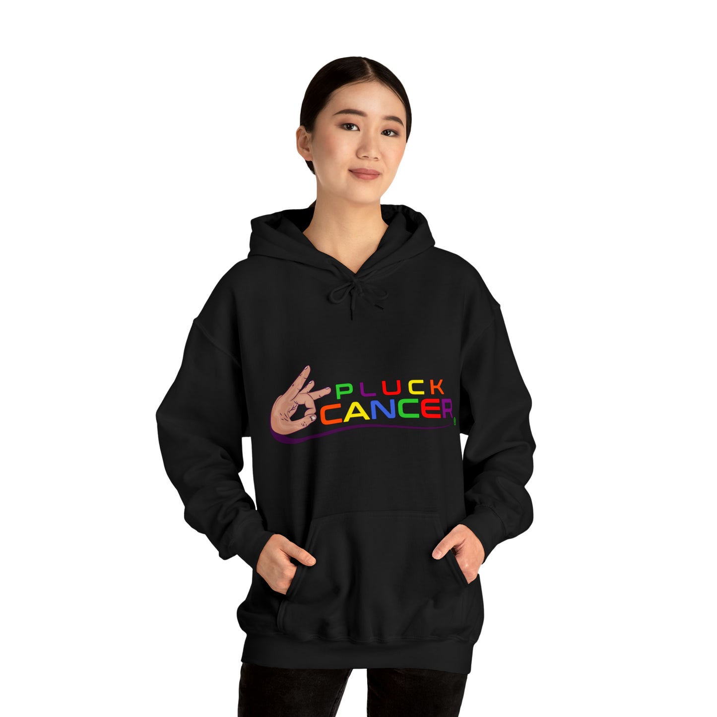 Pluck Cancer Women's Heavy Blend™ Hooded Sweatshirt - Black