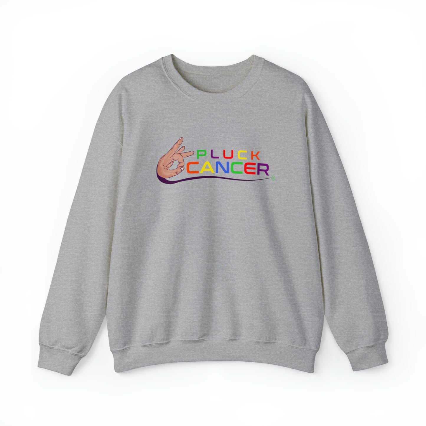 Pluck Cancer Men's Heavy Blend™ Crewneck Sweatshirt - Sport Grey