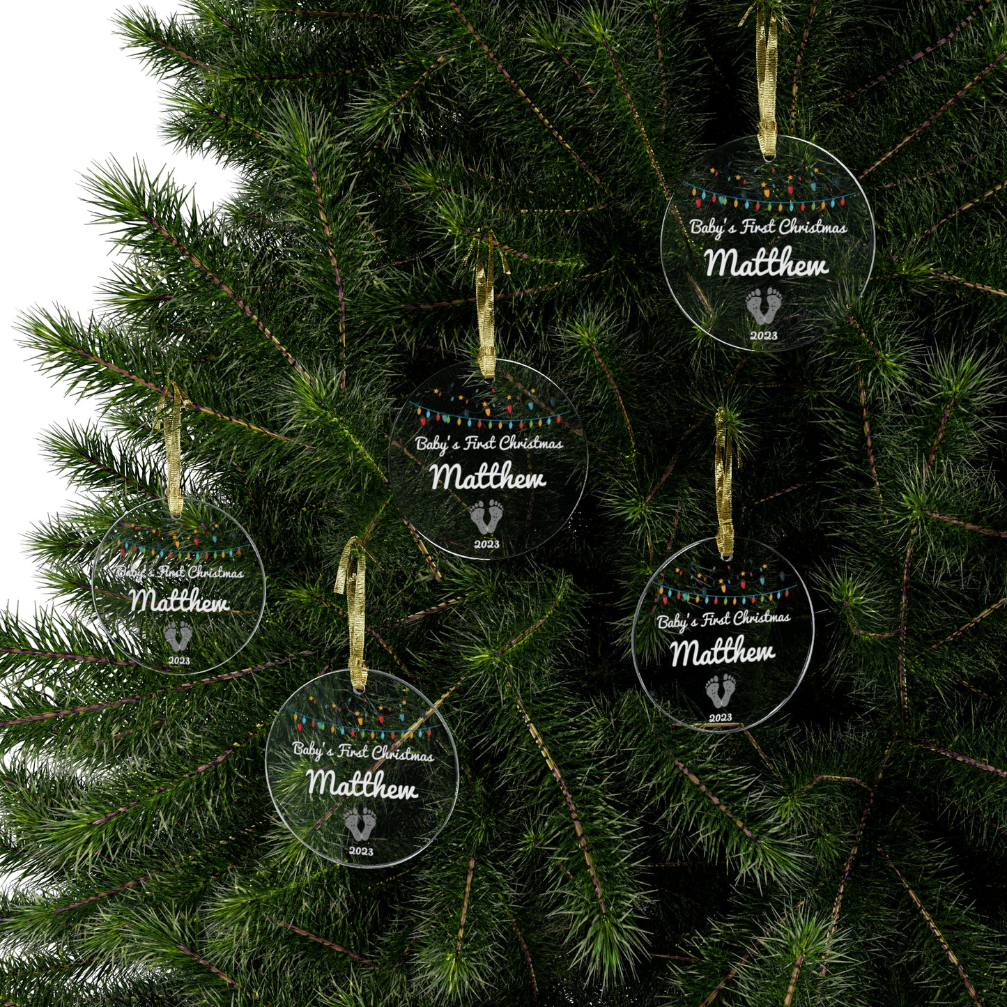 Customizable Baby's First Christmas Acrylic Ornaments