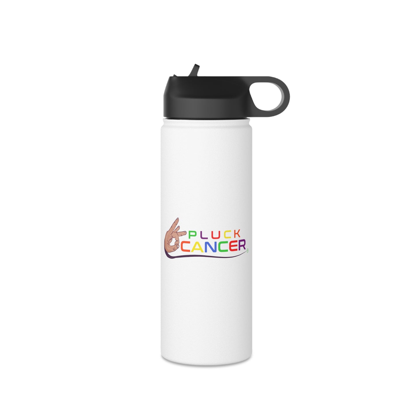 Stainless Steel Water Bottle, Standard Lid-"PLUCK CANCER!"