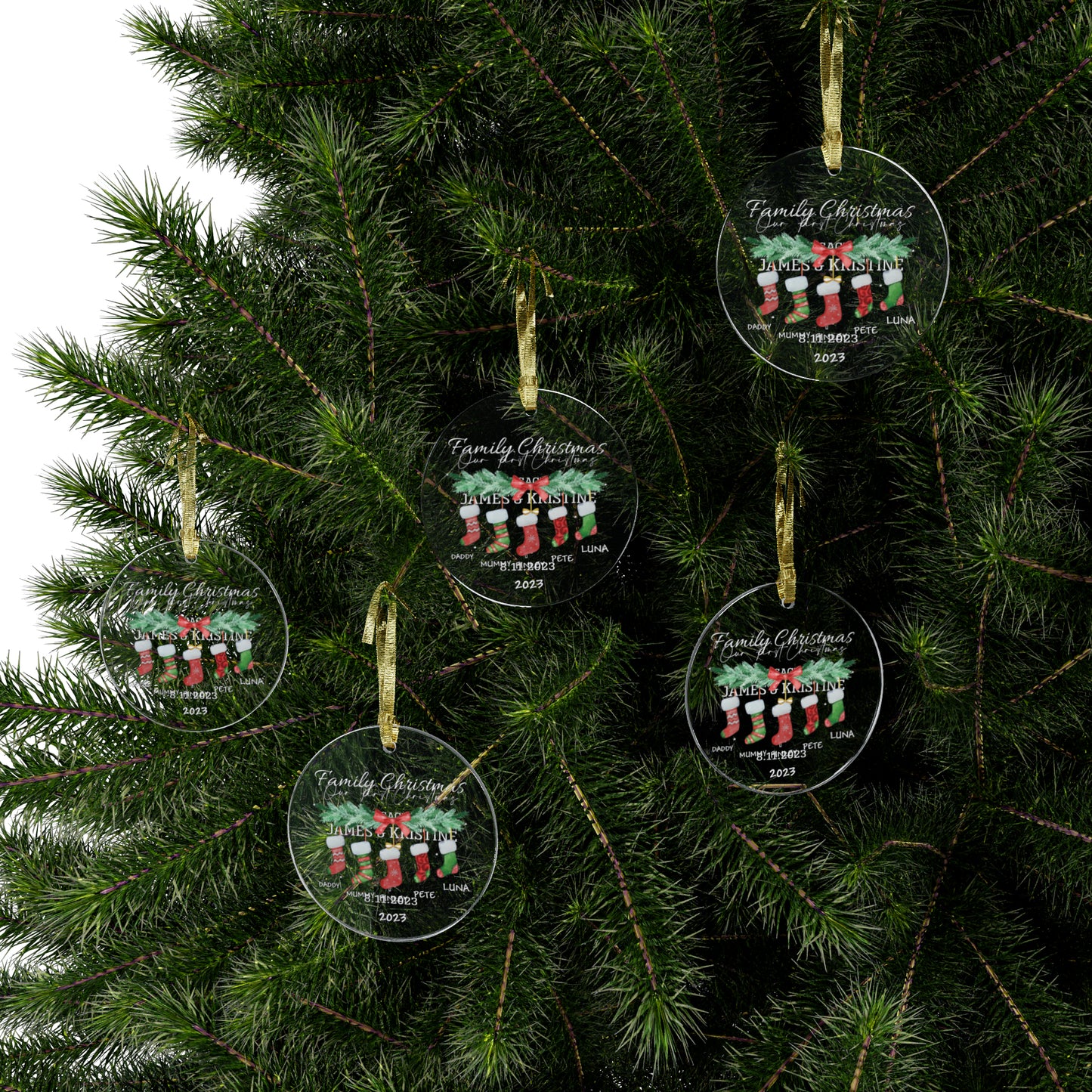 Family Christmas Acrylic Ornaments