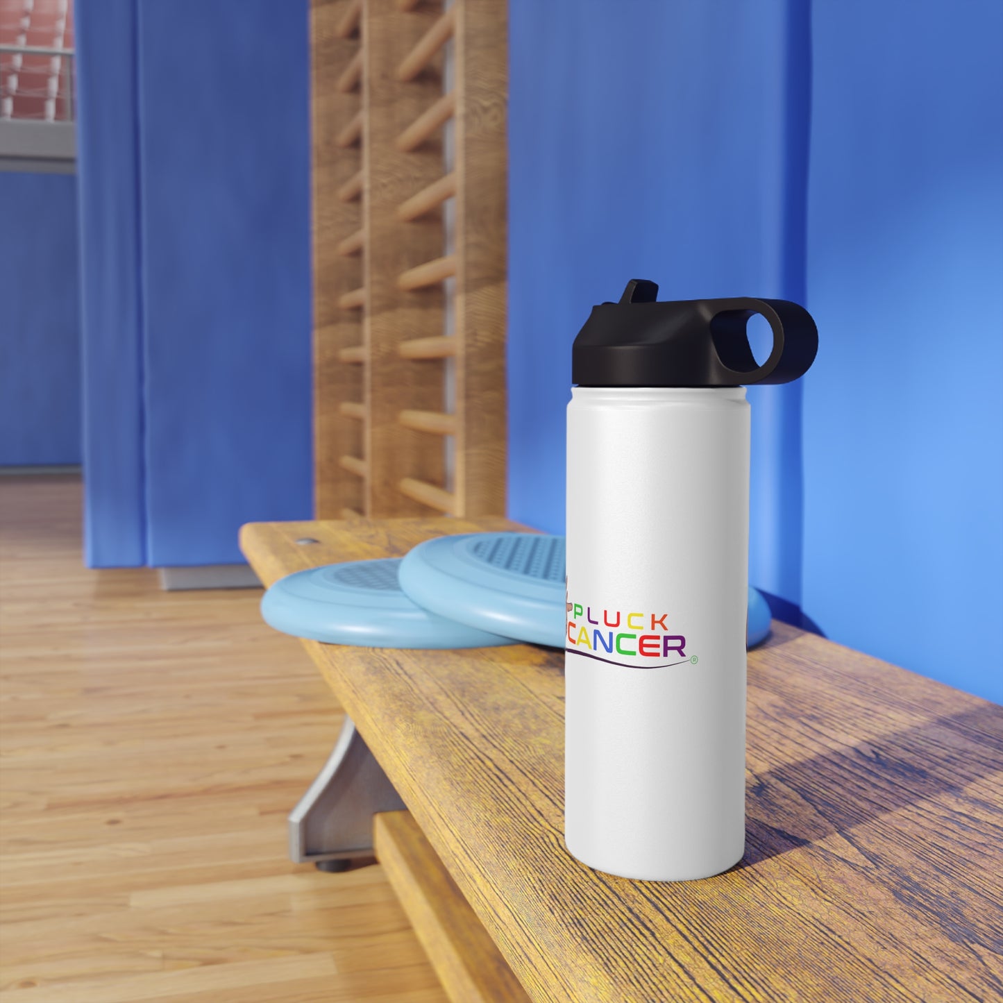 Stainless Steel Water Bottle, Standard Lid-"PLUCK CANCER!"