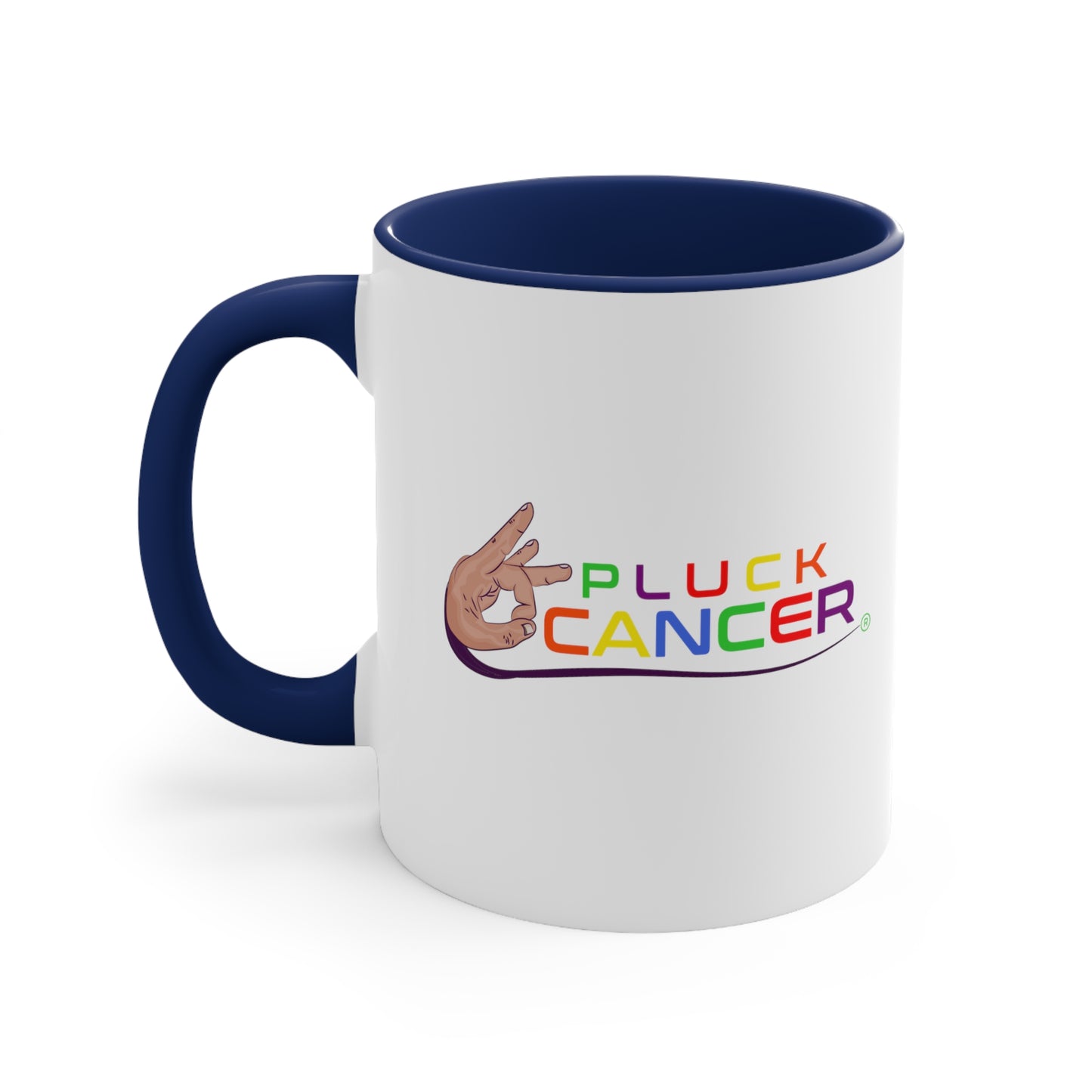 Accent Coffee Mug, 11oz-"PLUCK CANCER!"