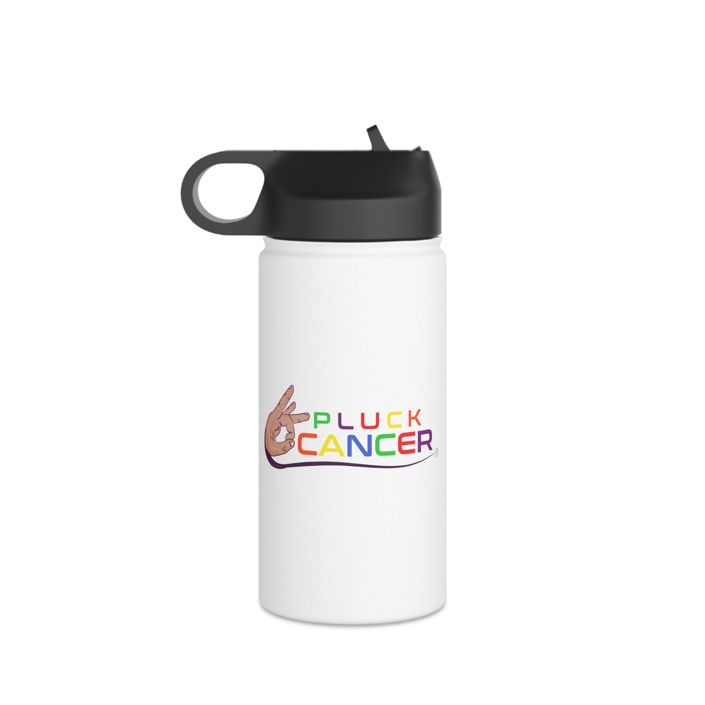 Stainless Steel Water Bottle, Standard Lid-"PLUCK CANCER!"