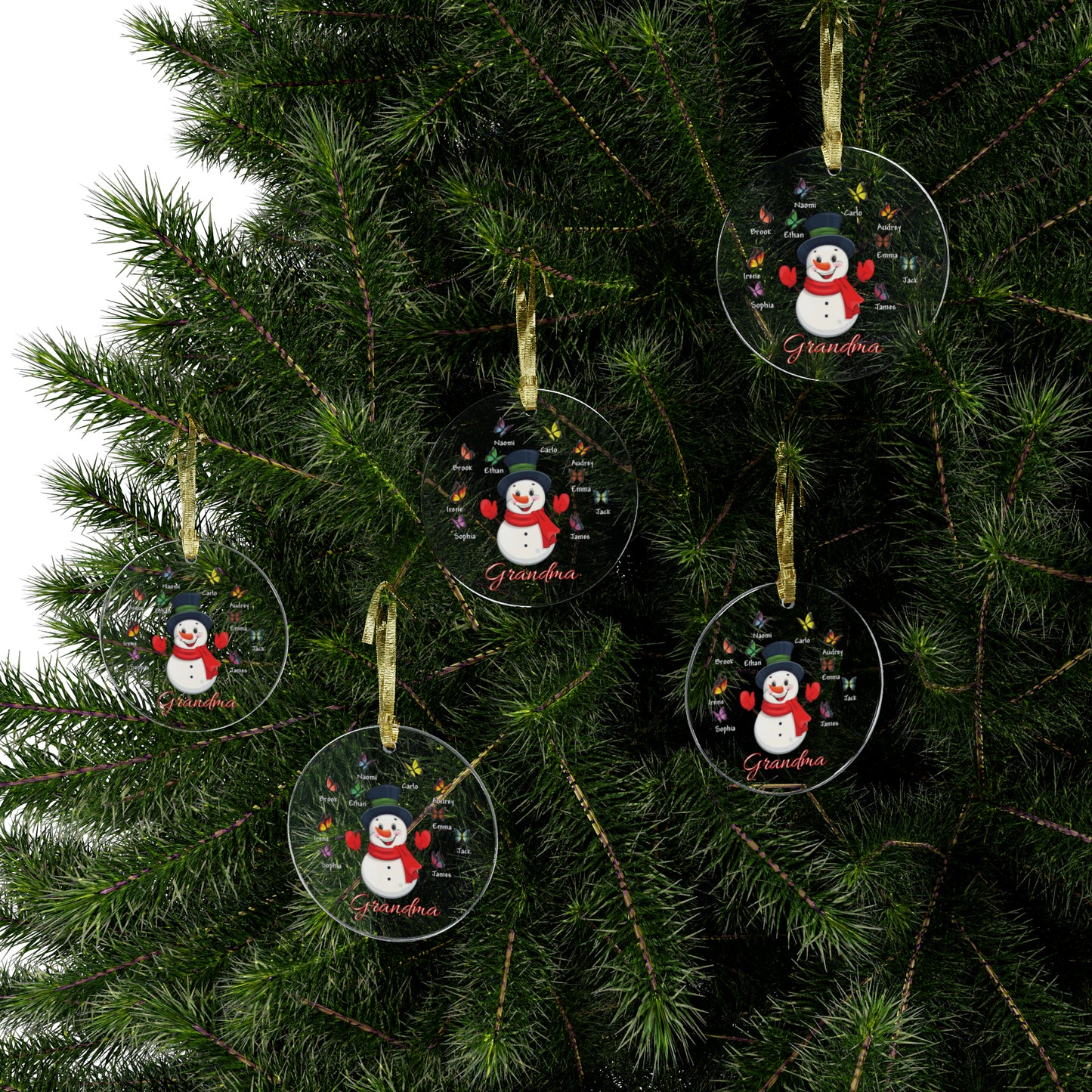 Customizable Christmas Grandma Acrylic Ornaments