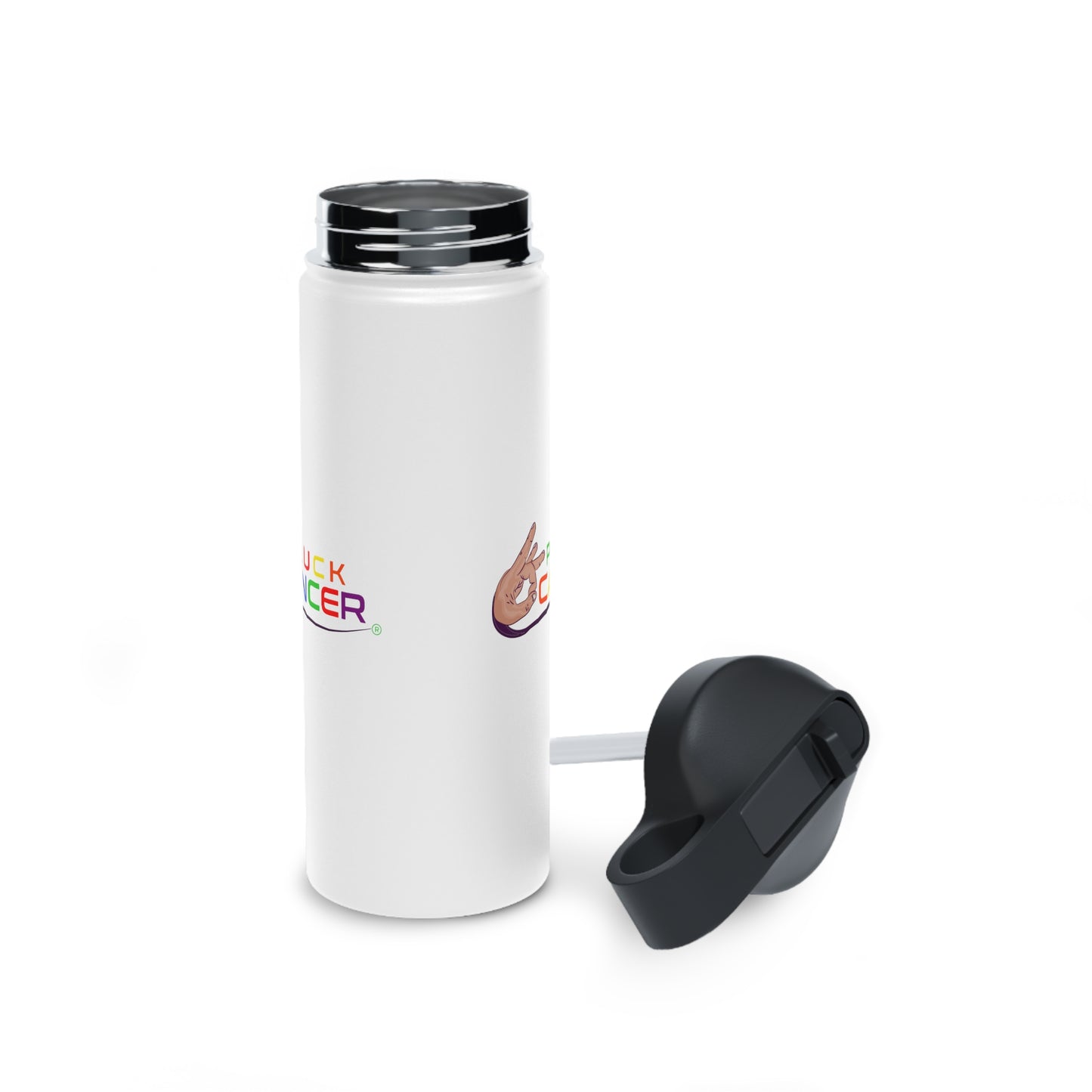 Stainless Steel Water Bottle, Standard Lid-"PLUCK CANCER!"