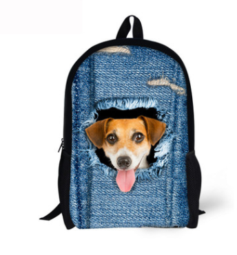 Dog or Cat Backpack Cute 3D Animal Denim Backpacks for Children school or travel