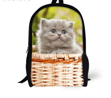 Dog or Cat Backpack Cute 3D Animal Denim Backpacks for Children school or travel