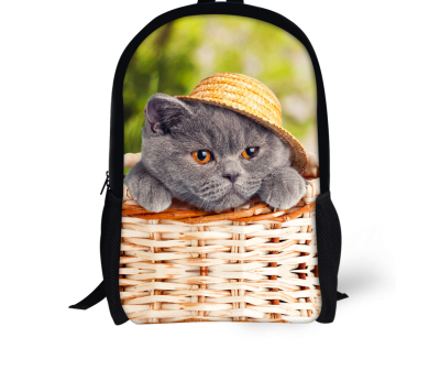 Dog or Cat Backpack Cute 3D Animal Denim Backpacks for Children school or travel