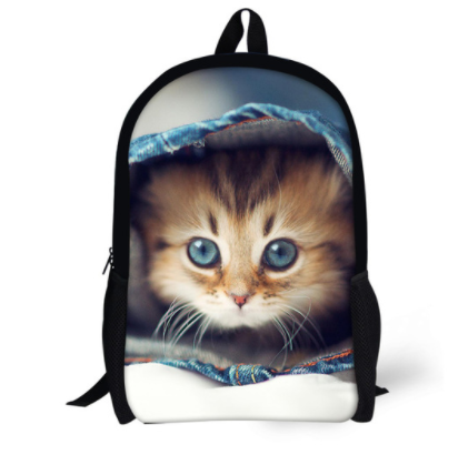 Dog or Cat Backpack Cute 3D Animal Denim Backpacks for Children school or travel