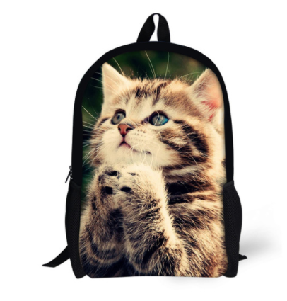 Dog or Cat Backpack Cute 3D Animal Denim Backpacks for Children school or travel