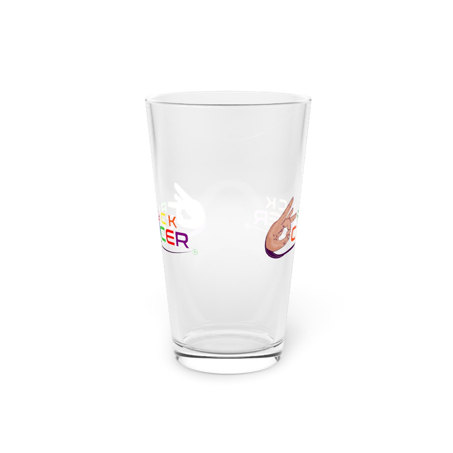 Pint Glass, 16oz-"PLUCK CANCER!"