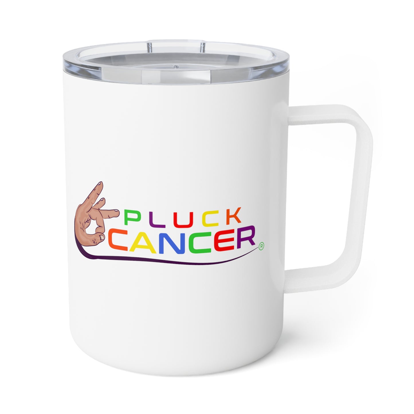 Insulated Coffee Mug, 10oz-"PLUCK CANCER!"