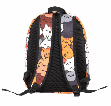 Cat Backyard Backpack School bag Cat Pattern Print