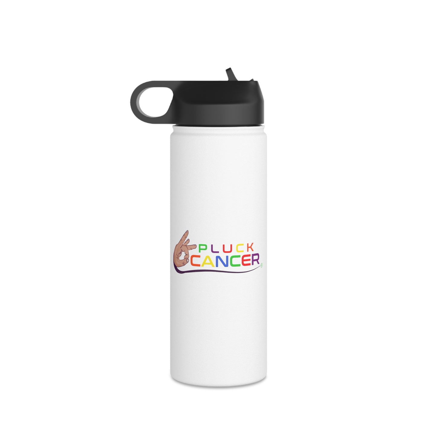 Stainless Steel Water Bottle, Standard Lid-"PLUCK CANCER!"