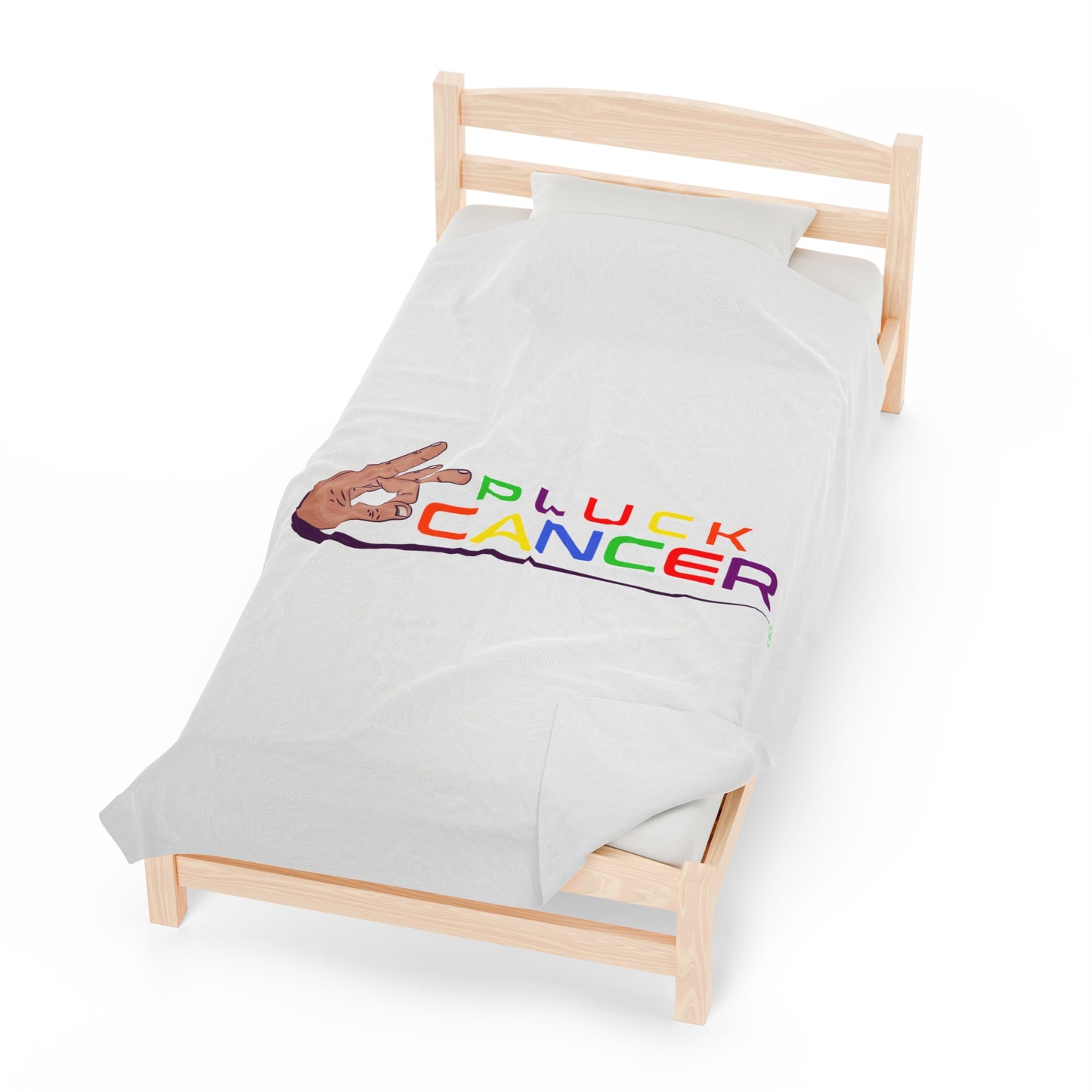 Velvet Plush Blanket-"PLUCK CANCER!"