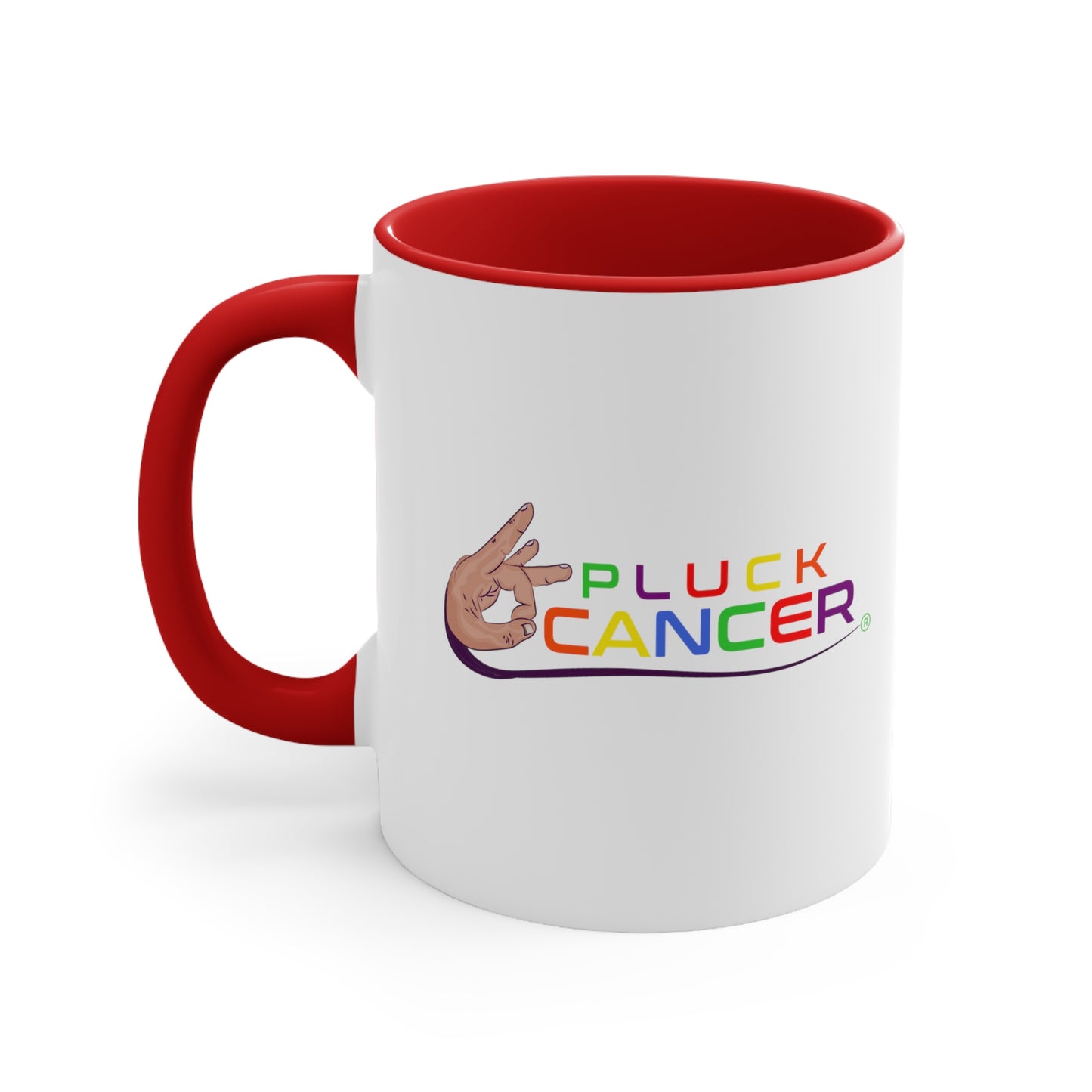 Accent Coffee Mug, 11oz-"PLUCK CANCER!"