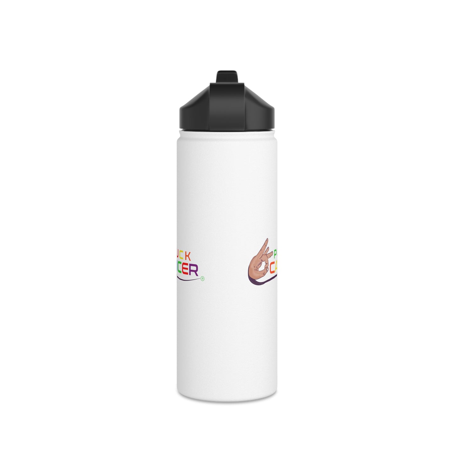 Stainless Steel Water Bottle, Standard Lid-"PLUCK CANCER!"