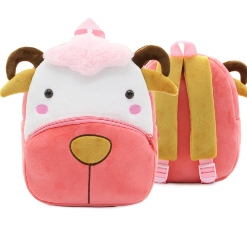 Children's Kindergarten Backpack Cartoon Rainbow Design Soft Plush for Girls