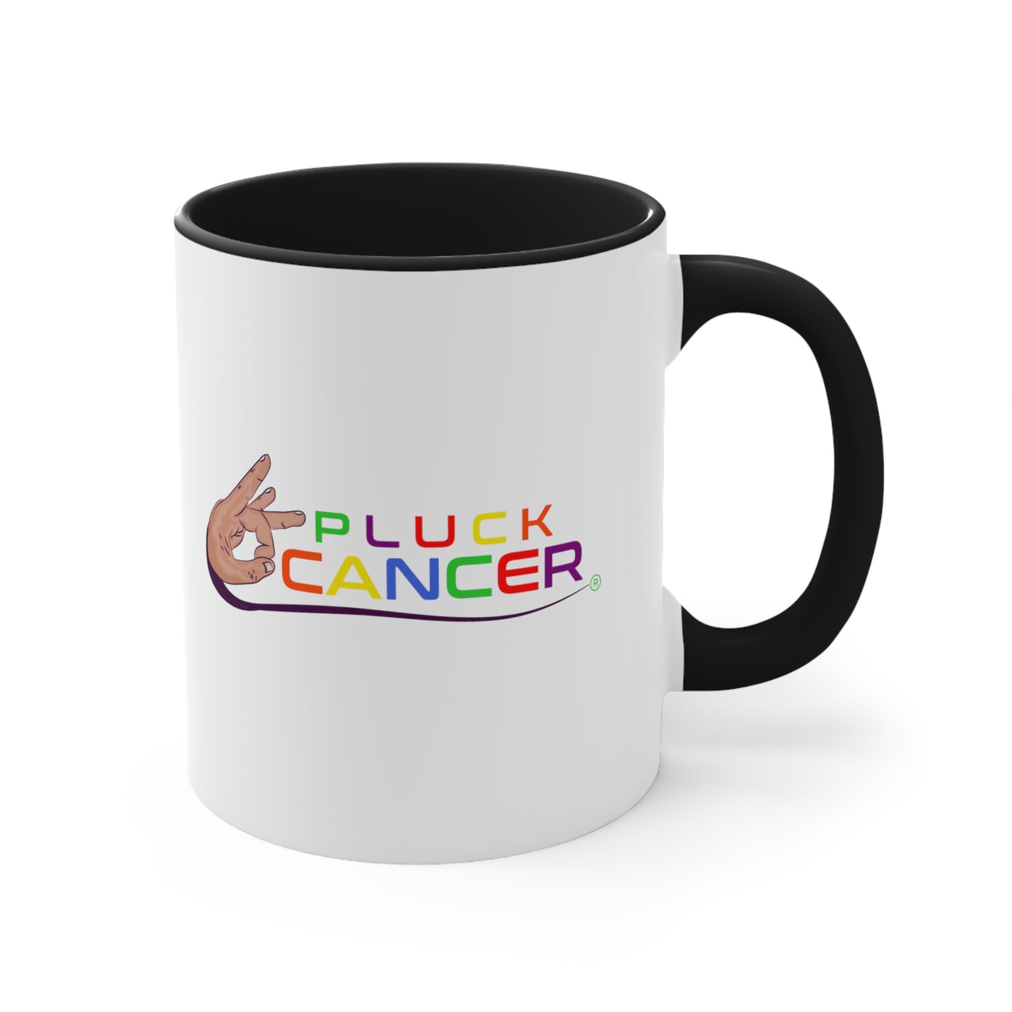 Accent Coffee Mug, 11oz-"PLUCK CANCER!"