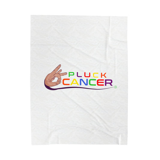 Velvet Plush Blanket-"PLUCK CANCER!"