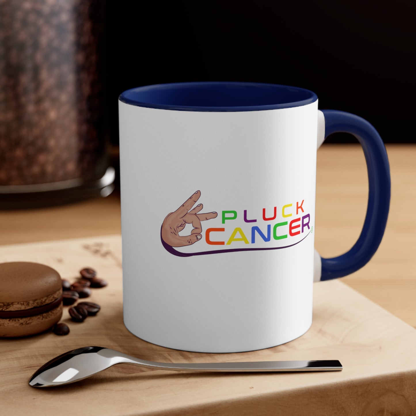 Accent Coffee Mug, 11oz-"PLUCK CANCER!"