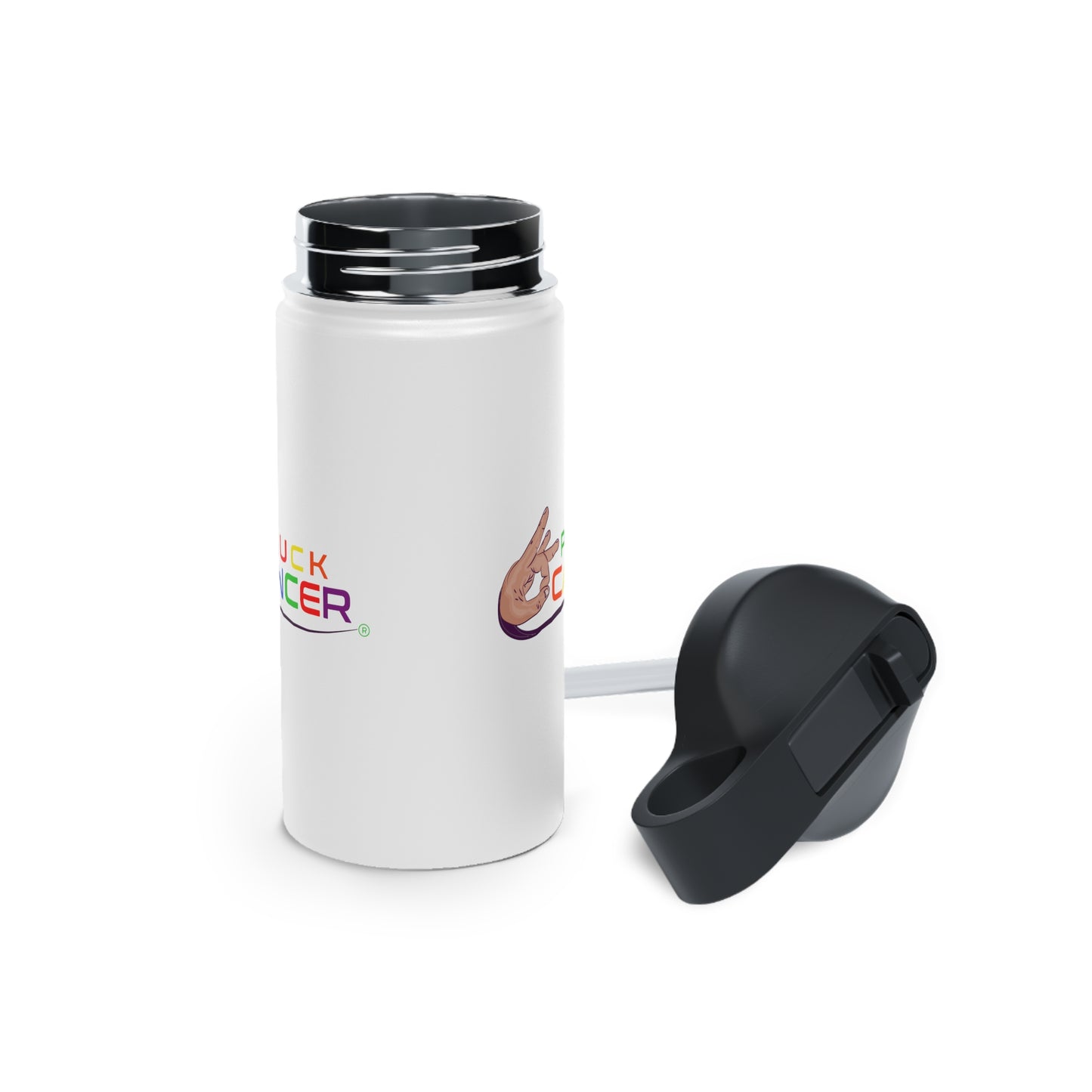 Stainless Steel Water Bottle, Standard Lid-"PLUCK CANCER!"