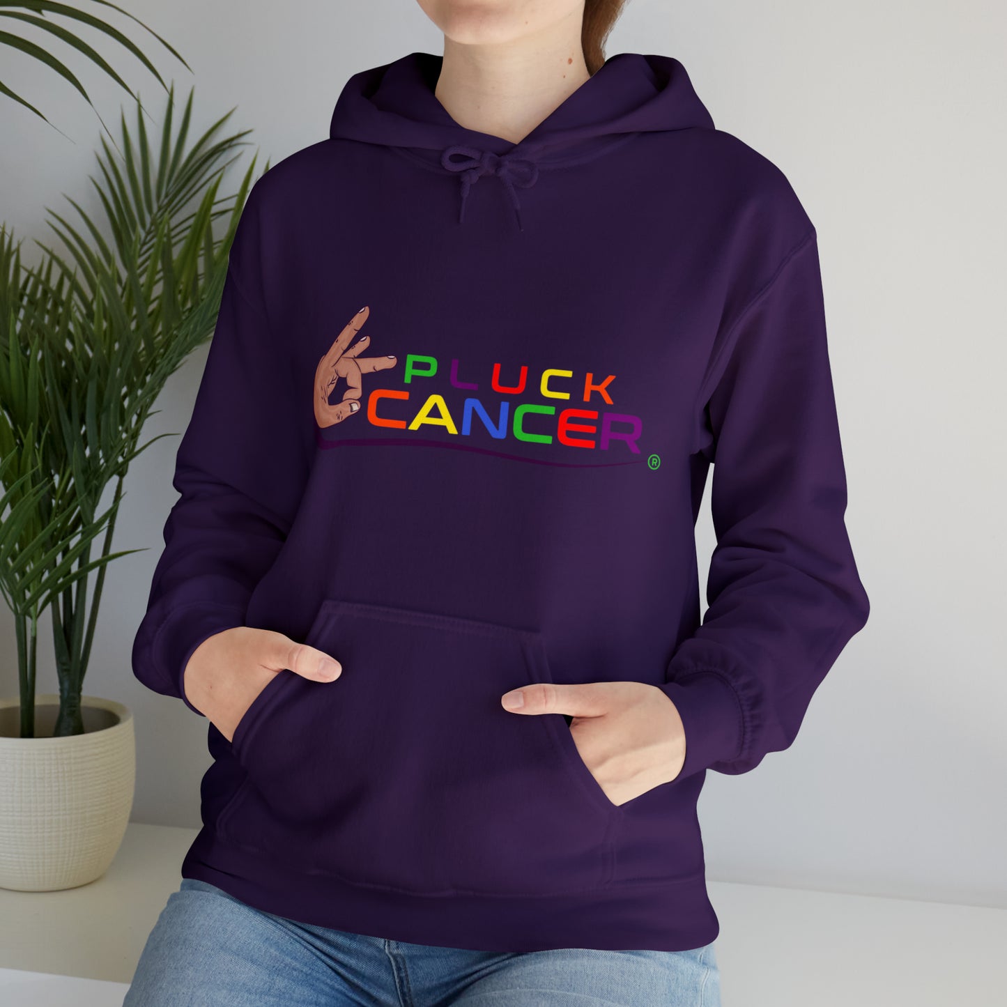 Pluck Cancer Women's Heavy Blend™ Hooded Sweatshirt - Purple