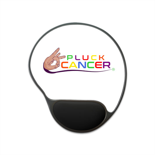 Mouse Pad with Wrist Rest-"PLUCK CANCER!"