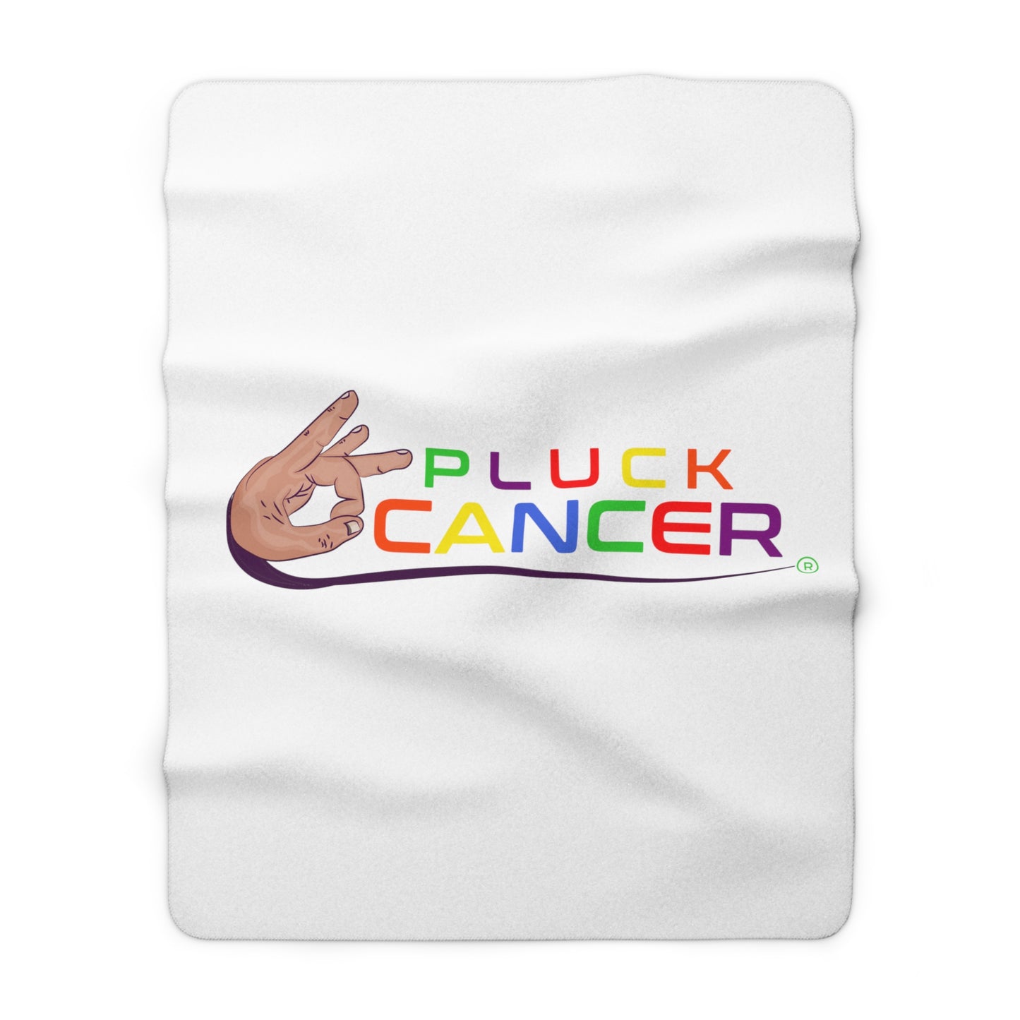 Sherpa Fleece Blanket-"PLUCK CANCER!"