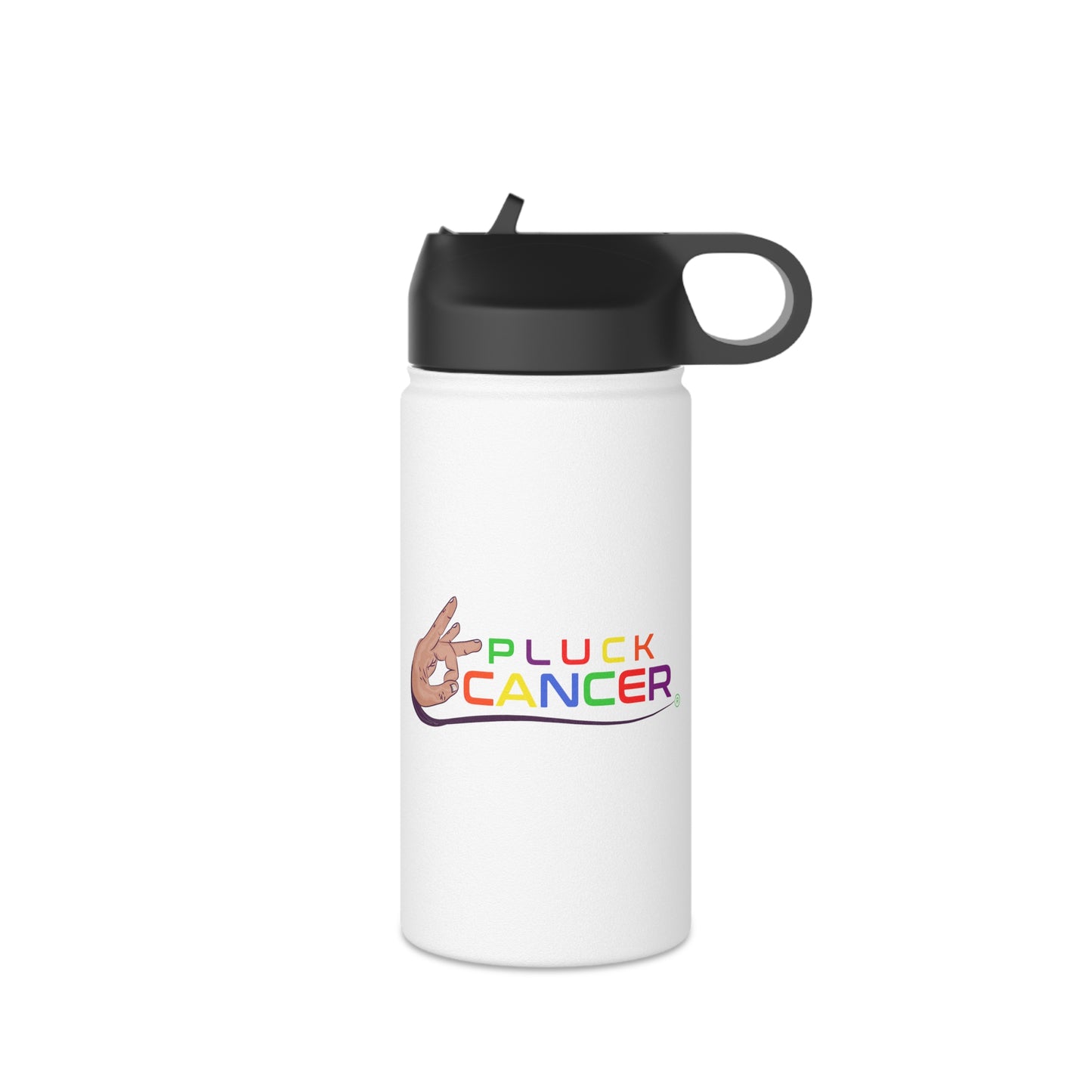 Stainless Steel Water Bottle, Standard Lid-"PLUCK CANCER!"