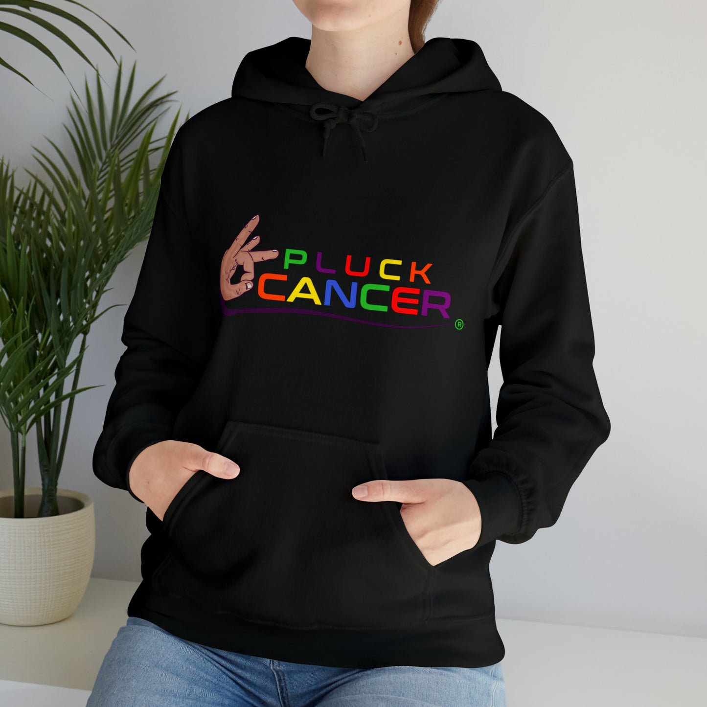 Pluck Cancer Women's Heavy Blend™ Hooded Sweatshirt - Black