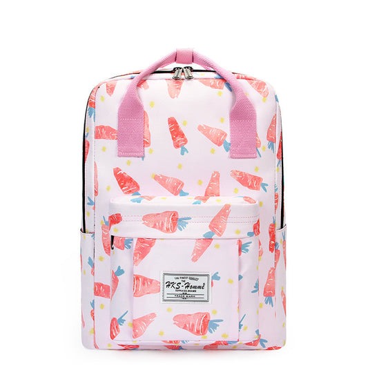 Printed school bag junior high school student backpack