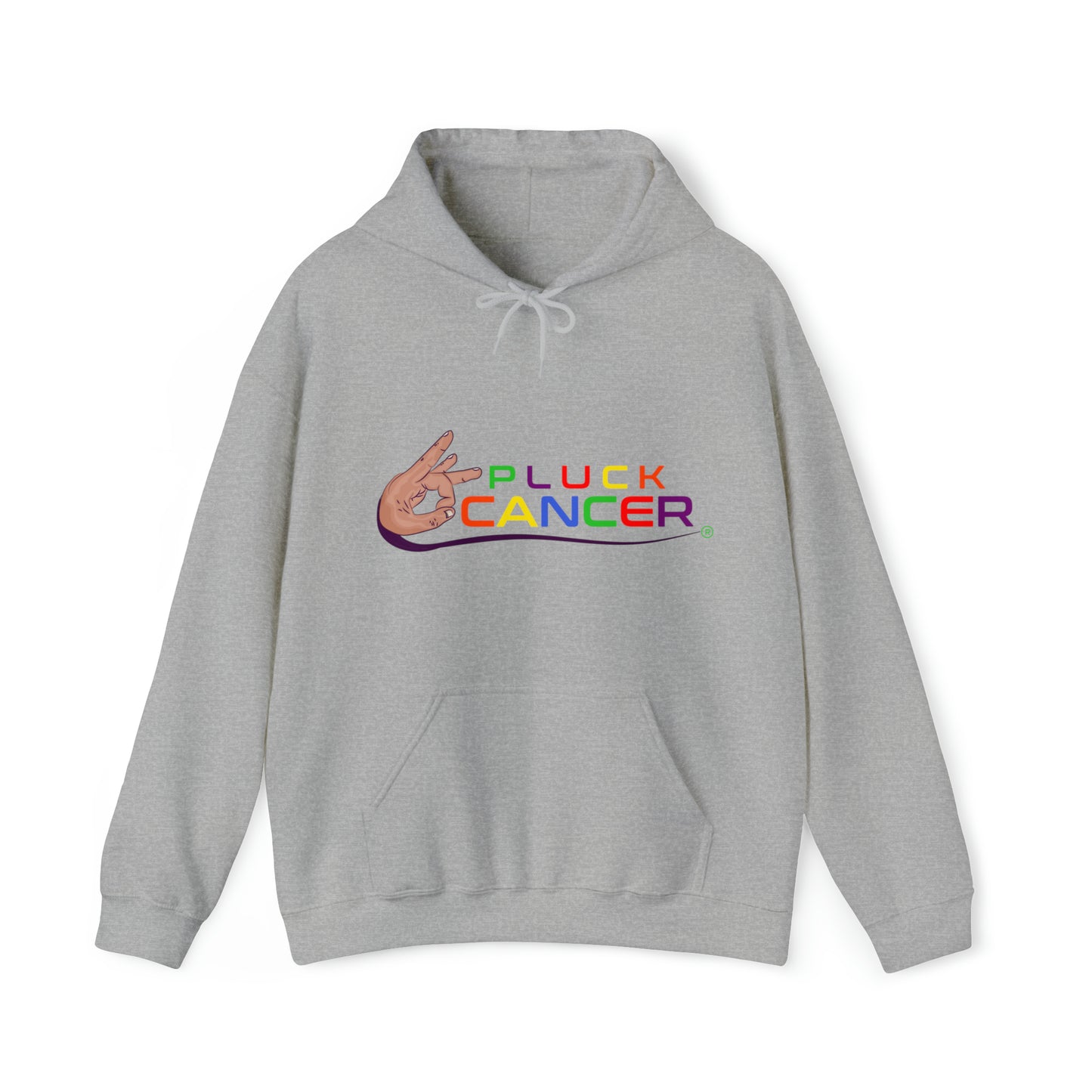 Pluck Cancer Men's Heavy Blend™ Hooded Sweatshirt- Sport Grey