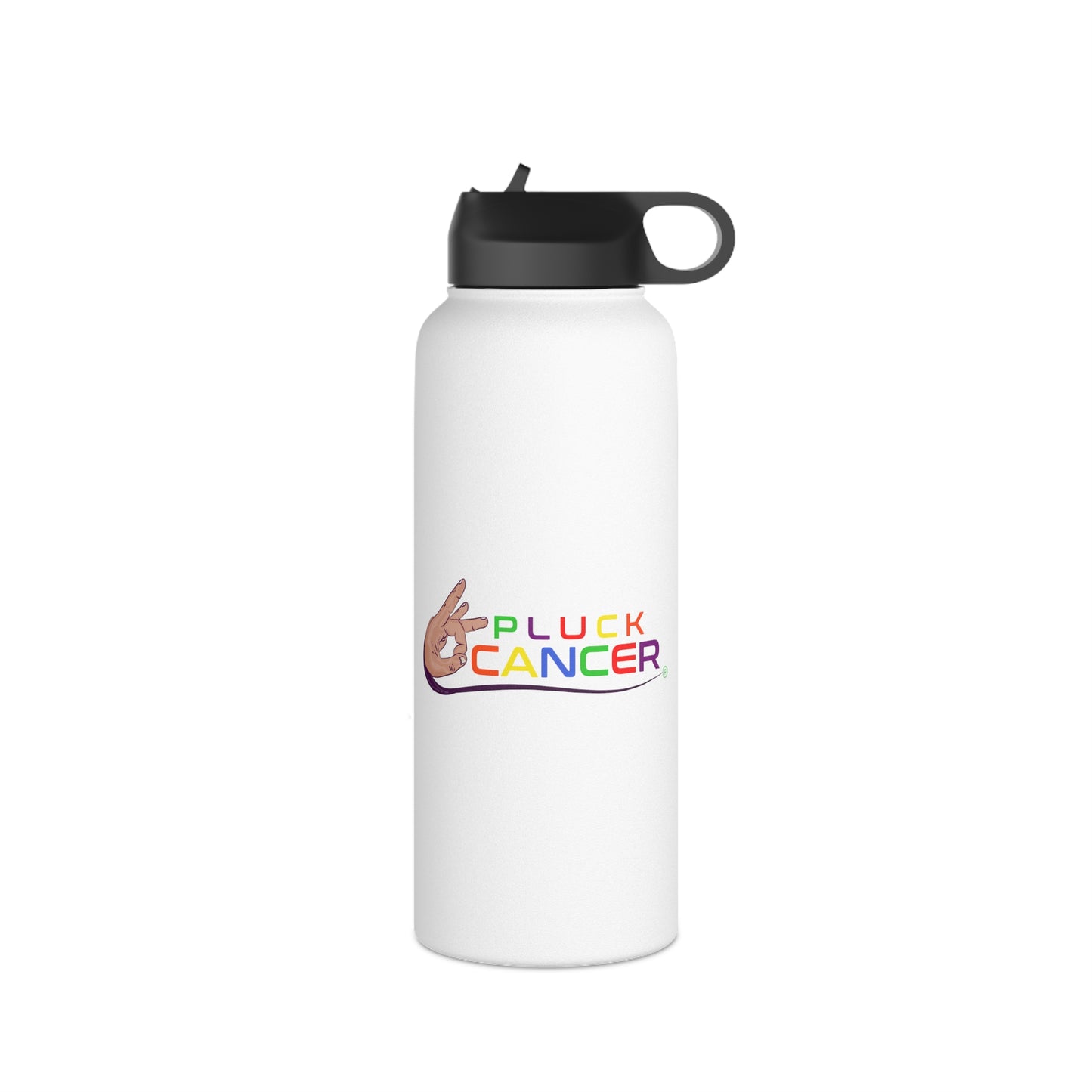 Stainless Steel Water Bottle, Standard Lid-"PLUCK CANCER!"