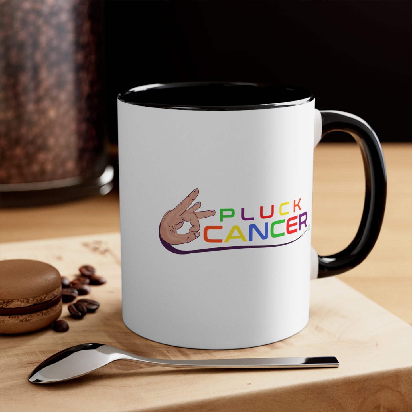 Accent Coffee Mug, 11oz-"PLUCK CANCER!"