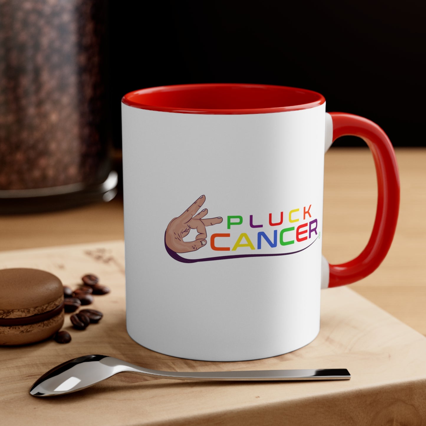 Accent Coffee Mug, 11oz-"PLUCK CANCER!"