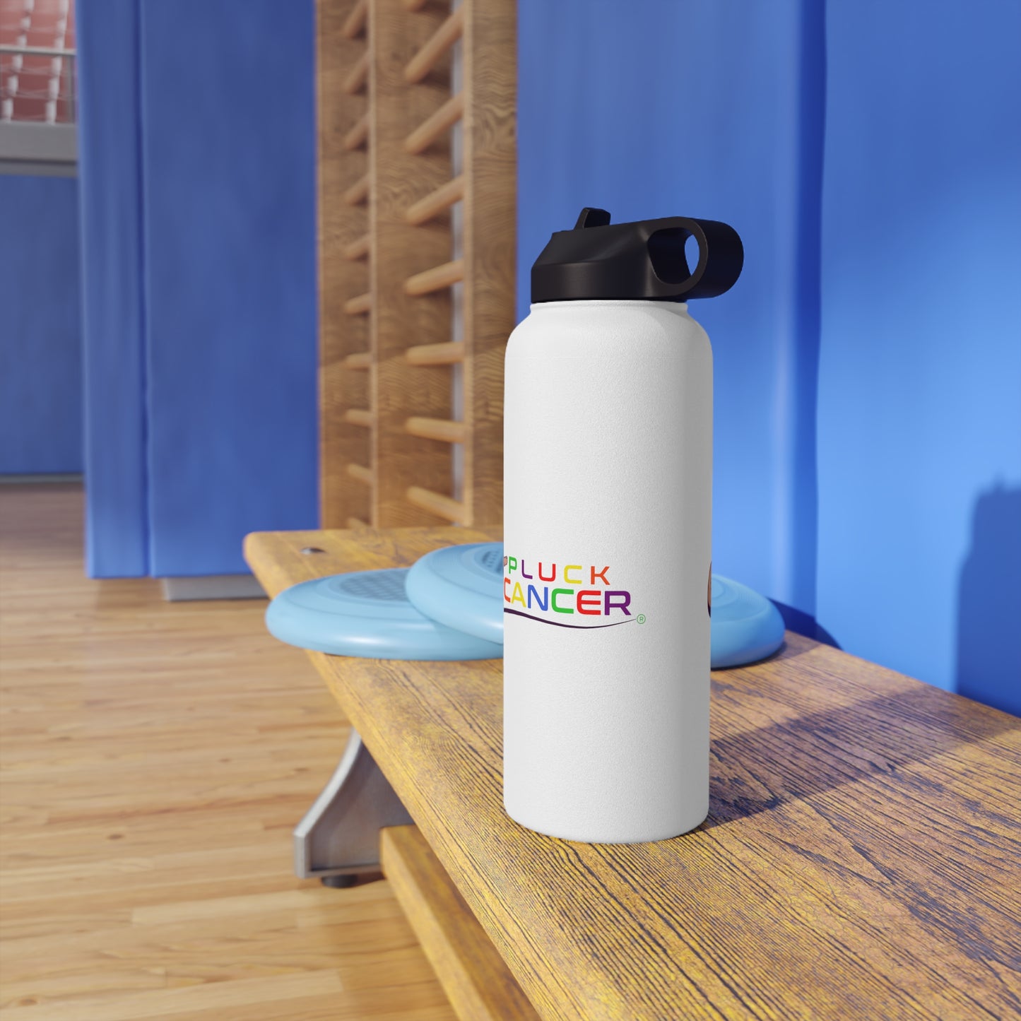 Stainless Steel Water Bottle, Standard Lid-"PLUCK CANCER!"