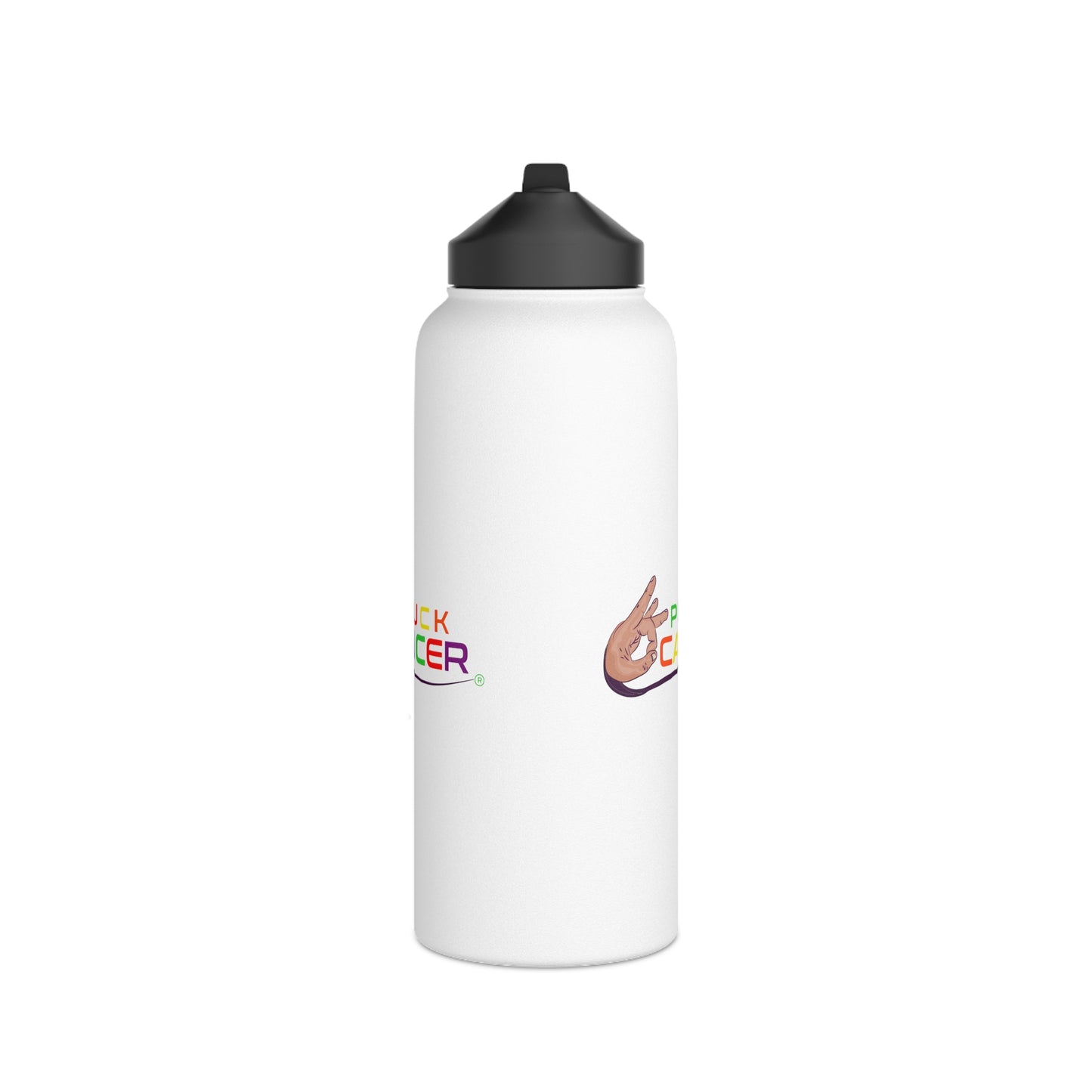 Stainless Steel Water Bottle, Standard Lid-"PLUCK CANCER!"