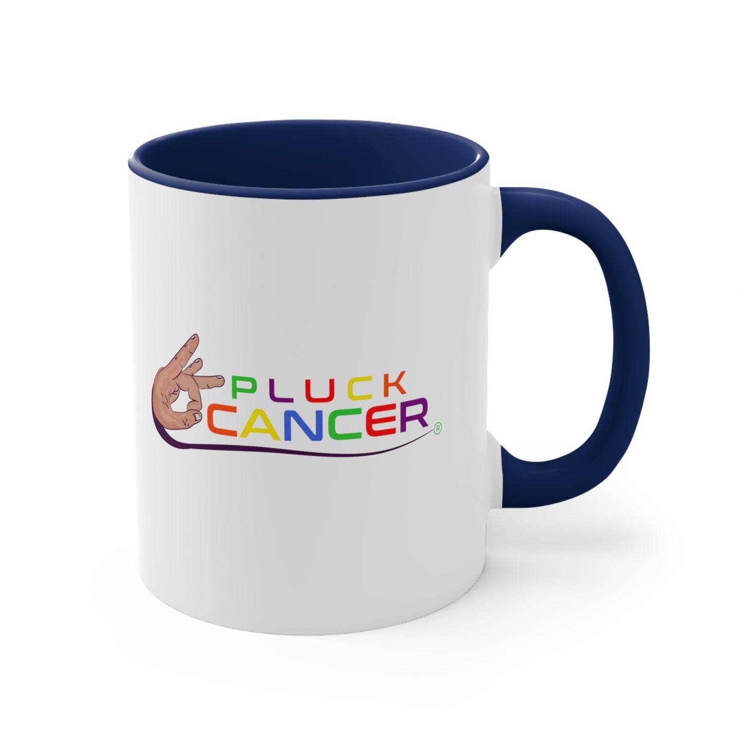 Accent Coffee Mug, 11oz-"PLUCK CANCER!"