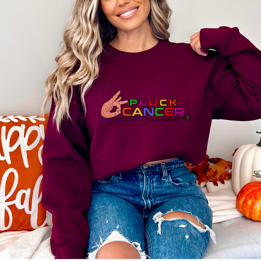 Pluck Cancer Women's Heavy Blend™ Crewneck Sweatshirt - Maroon