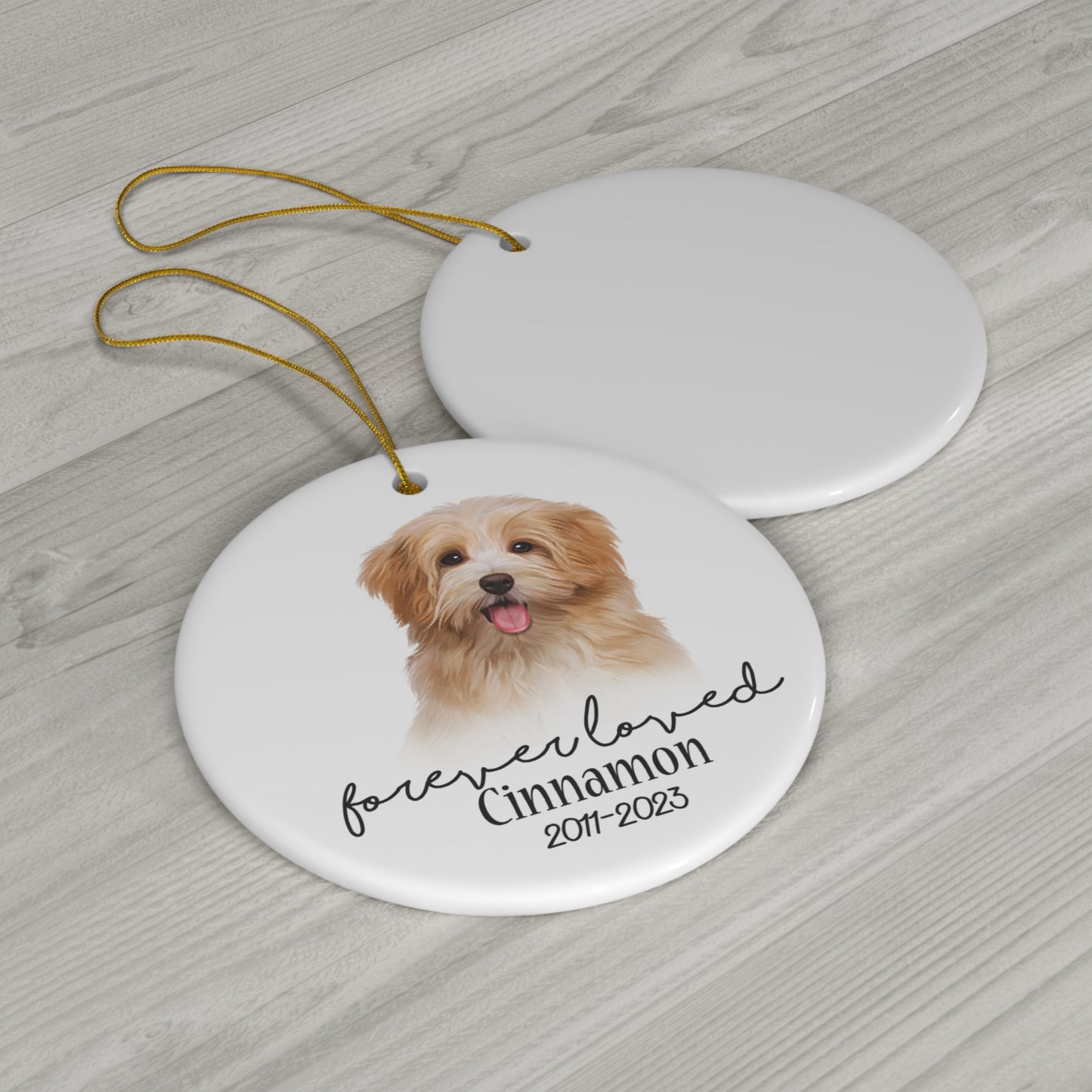 Customizable Pet Loved For Ever Ceramic Ornament