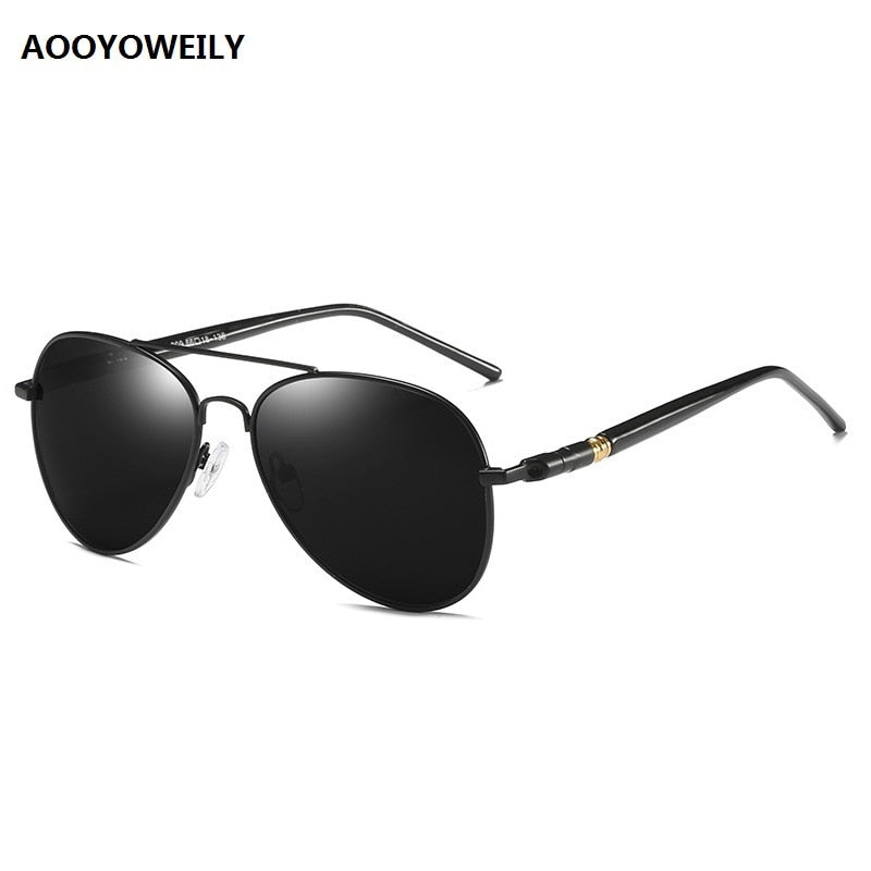 Luxury Men&#39;s Polarized Sunglasses Driving Sun Glasses For Men Women Brand Designer Male Vintage Black Pilot Sunglasses UV400