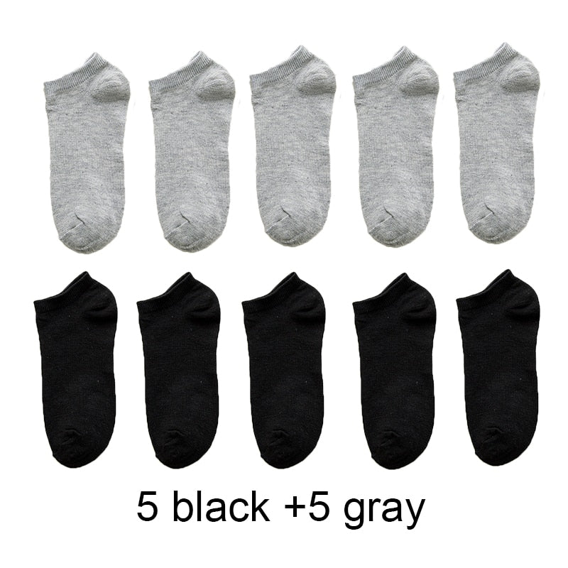 Wholesale 10 Pair Unisex Women and Men Socks Breathable Sports socks Solid Color Boat socks Comfortable Cotton Ankle Socks White