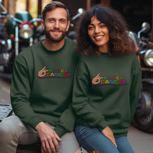 Pluck Cancer Men's Heavy Blend™ Crewneck Sweatshirt - Forest Green