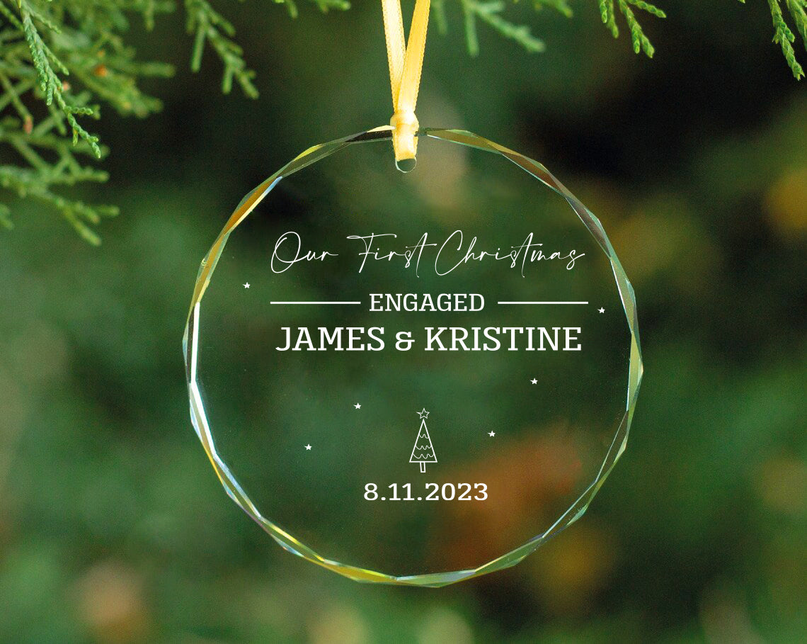 Our First Christmas Engaged Acrylic Ornaments