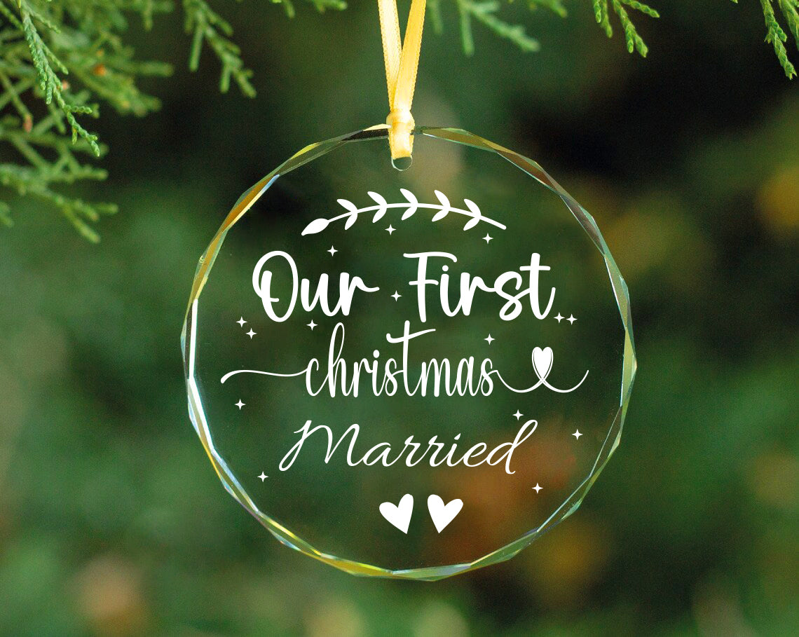 Our First Christmas Married Acrylic Ornaments