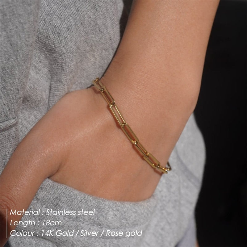 eManco Bracelet for Women Curb Cuban Link Chain Stainless Steel Womens Bracelets Chains Davieslee Jewelry
