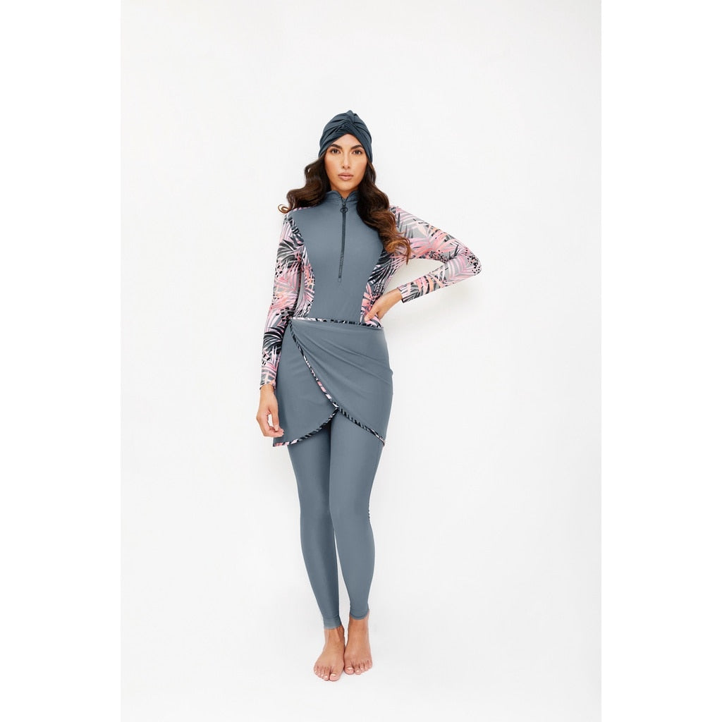 Upgrade your swimwear game with our Modest Long Sleeve Burkini Swimwear for Women, including a hijab for added coverage. Dive into fashion and faith together!